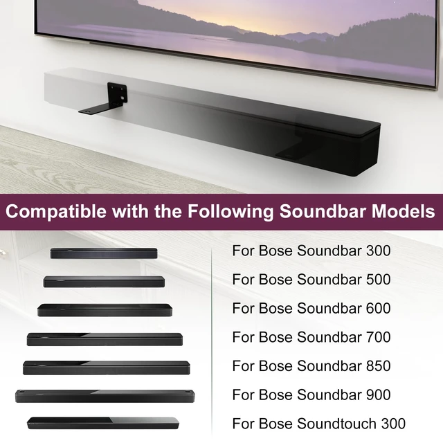 Alt view image 2 of 7 - Black Mounting Wall Bracket Compatible with Bose WB-300, SoundTouch 300, 500, 700, 900 Soundbar Speaker