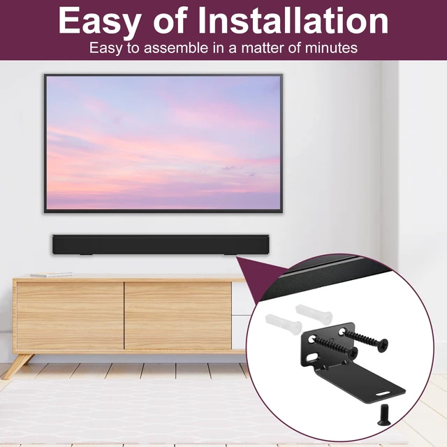 Alt view image 4 of 7 - Black Mounting Wall Bracket Compatible with Bose WB-300, SoundTouch 300, 500, 700, 900 Soundbar Speaker