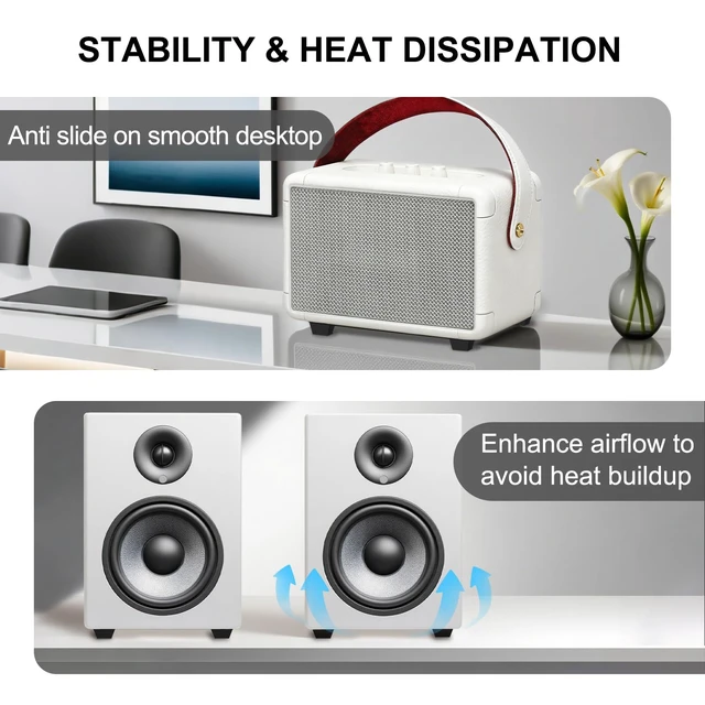 Alt view image 4 of 6 - Speaker Isolation Feet, 0.8" (16 Pcs) Adhesive Silicone Pads for Studio Monitor Pair, Turntable Isolation Base to Reduce Vibration & Resonance, Non Slip Spikes for Desktop, Home Theater