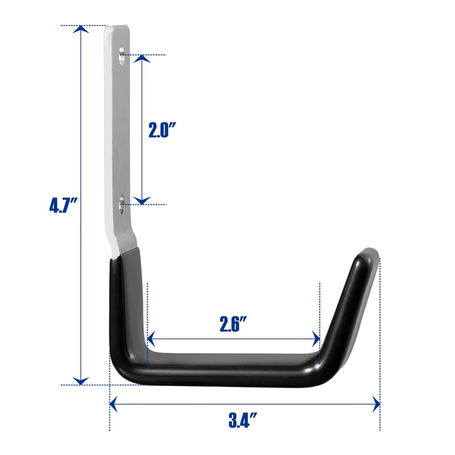 Alt view image 2 of 7 - Heavy Duty Steel Garage Hooks,Garage Storage Utility Hooks,Anti-Slip Garage Hooks,Garage Garden Tool Organizer,Steel Wall Mount Hooks, Garden Hose Hanger, Garden J Hooks (Small-2PC)