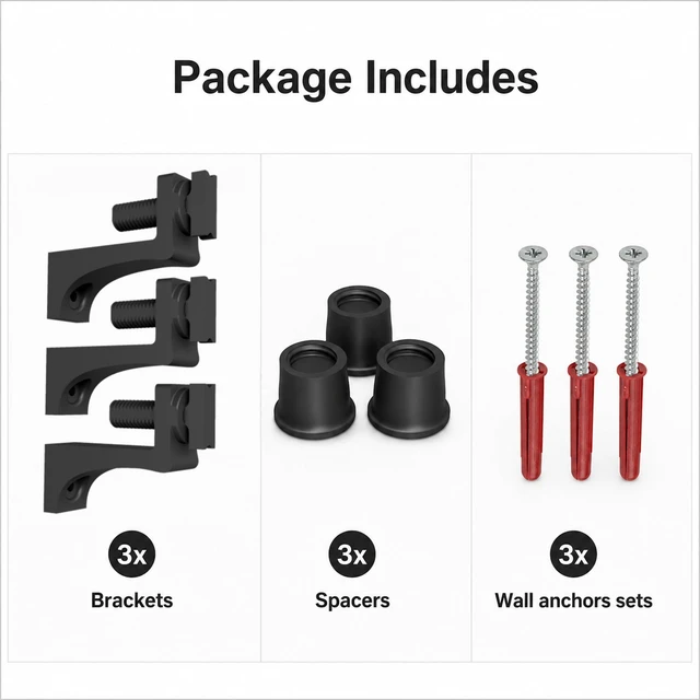Alt view image 7 of 7 - Adjustable Plastic Wall Mount Bracket Kit for Router Modem DVR | Holds CCTV, DVR and NVR recorders, routers, network switches, modems, cable boxes, mini PCs and Freeview receivers