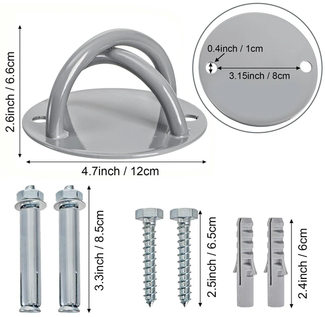 Alt view image 2 of 7 - Wall Mount Bracket for Suspension Straps, Ceiling Anchor X Mount for Rings, Body Weight Strength Training Systems, Yoga Swings & Boxing Equipment
