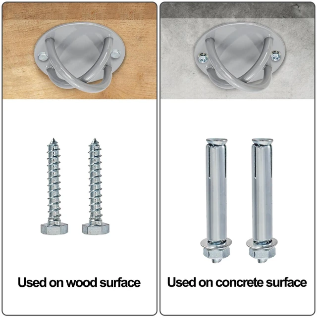 Alt view image 4 of 7 - Wall Mount Bracket for Suspension Straps, Ceiling Anchor X Mount for Rings, Body Weight Strength Training Systems, Yoga Swings & Boxing Equipment
