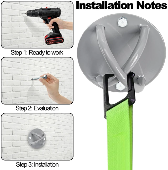 Alt view image 5 of 7 - Wall Mount Bracket for Suspension Straps, Ceiling Anchor X Mount for Rings, Body Weight Strength Training Systems, Yoga Swings & Boxing Equipment
