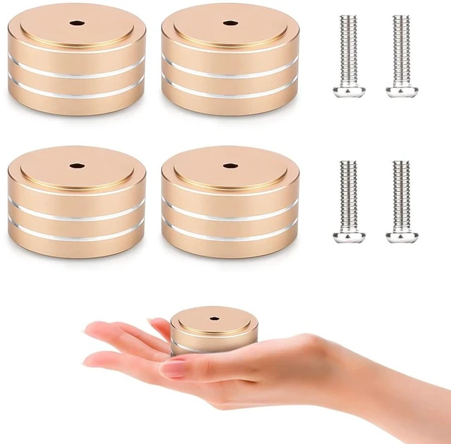 Main image of Audiocrast 4X HiFi Speaker Spikes Isolation Feet Pad, Aluminum 40x20mm Turntable Stand Feet Amplifier Shock Absorber Non-Slip Hi-End Floor Protector for Subwoofer DAC CD Turntable Amp