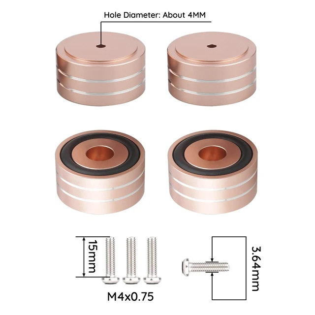 Alt view image 5 of 7 - Audiocrast 4X HiFi Speaker Spikes Isolation Feet Pad, Aluminum 40x20mm Turntable Stand Feet Amplifier Shock Absorber Non-Slip Hi-End Floor Protector for Subwoofer DAC CD Turntable Amp