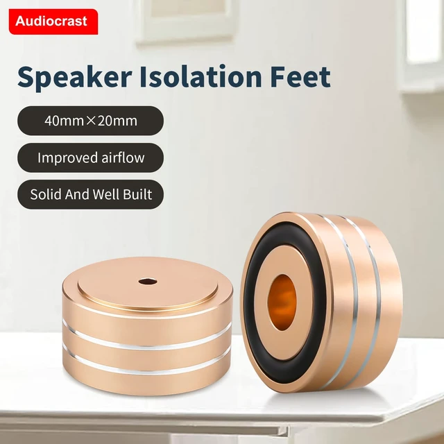 Alt view image 6 of 7 - Audiocrast 4X HiFi Speaker Spikes Isolation Feet Pad, Aluminum 40x20mm Turntable Stand Feet Amplifier Shock Absorber Non-Slip Hi-End Floor Protector for Subwoofer DAC CD Turntable Amp