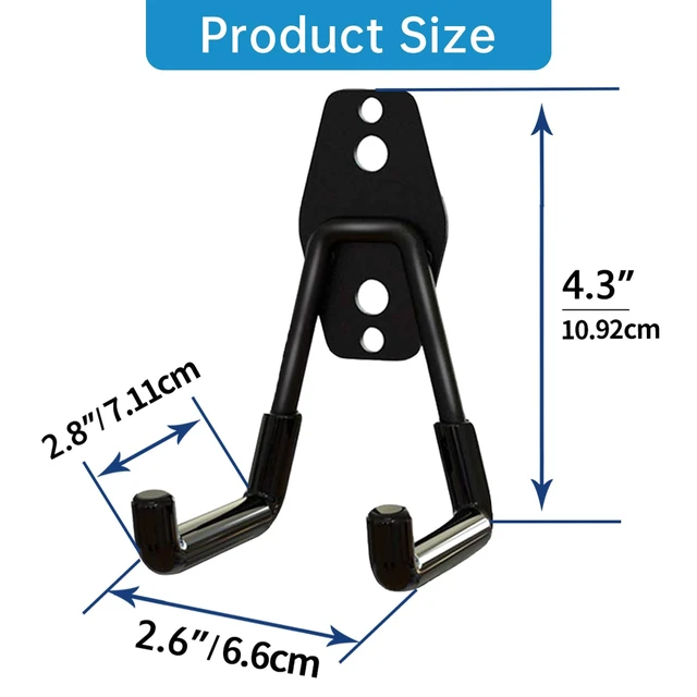 Alt view image 2 of 7 - 2 Pack Garage Storage Utility HooksGarage Garden Tool OrganizerSteel Wall Mount Hooks, Garden Small U Hooks (Black)