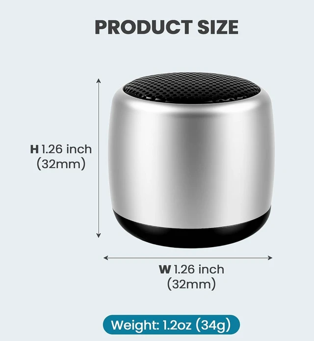 Alt view image 4 of 5 - Best Mini Portable Bluetooth Speaker with HD Sound & Bass I Smallest Wireless Bluetooth Speakers for Phone/PC/Tablet I Photo Selfie Button Answer Phone Calls I Cute Tiny Speaker silver