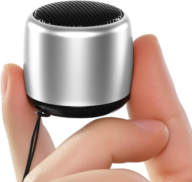 Alt view image 2 of 5 - Best Mini Portable Bluetooth Speaker with HD Sound & Bass I Smallest Wireless Bluetooth Speakers for Phone/PC/Tablet I Photo Selfie Button Answer Phone Calls I Cute Tiny Speaker silver