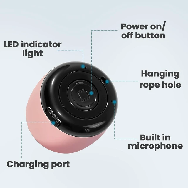 Alt view image 4 of 5 - Best Mini Portable Bluetooth Speaker with HD Sound & Bass I Smallest Wireless Bluetooth Speakers for Phone/PC/Tablet I Photo Selfie Button Answer Phone Calls I Cute Tiny Speaker Rose Gold