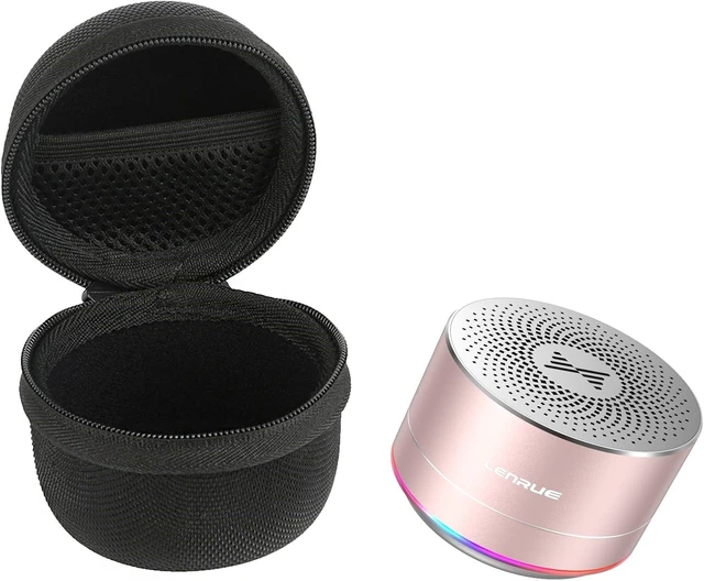 Alt view image 3 of 4 - A2 Portable Wireless Bluetooth Speaker with Lights and Lanyard,5W Mini Small Metal Speakers Bluetooth 5.0/Aux-in for iPhone Android Home Outdoor, Birthday for Women/Girls Pink+case
