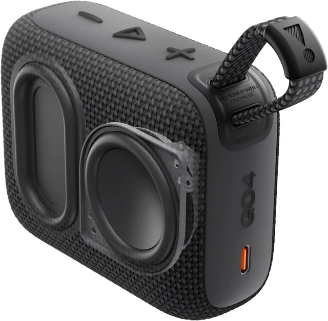Alt view image 4 of 4 - Go 4 - Ultra-Portable, Waterproof and Dustproof Bluetooth Speaker, Big JBL Pro Sound with Punchy bass, 7-Hour Built-in Battery, Made in Part with Recycled Materials (Squad) Red