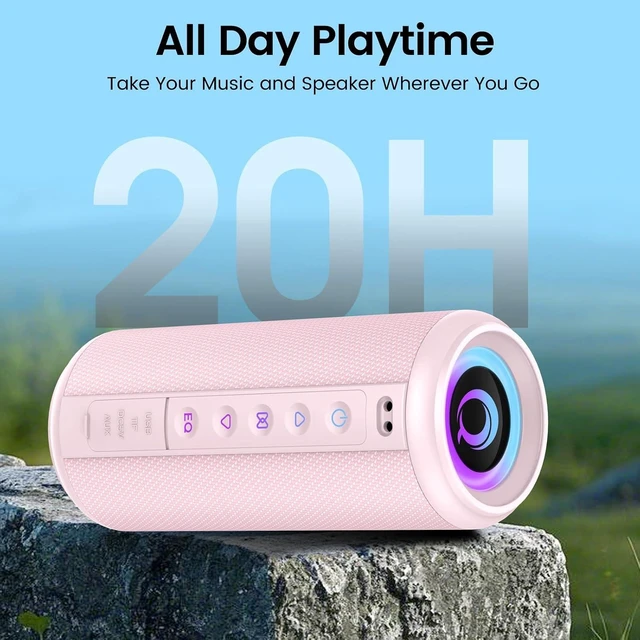 Alt view image 4 of 4 - Portable Bluetooth Speaker, 2026 Wireless Speaker with HD Stereo Sound, 30H | 2026 Bluetooth 5.4, Deep Bass, LED Lights, IP7, TWS Pairing, Built-in Mic, for Outdoor, Home, Shower, Beach, Party, Gift