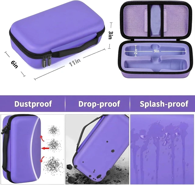 Main image of Bluetooth Microphone Wireless Case for JBL PartyBox Wireless Mic | 2X Digital Microphones Holder Organizer, Portable Mic Box for Rechargeable Battery, Receivers, Adapter (Bag Only)-Black Purple