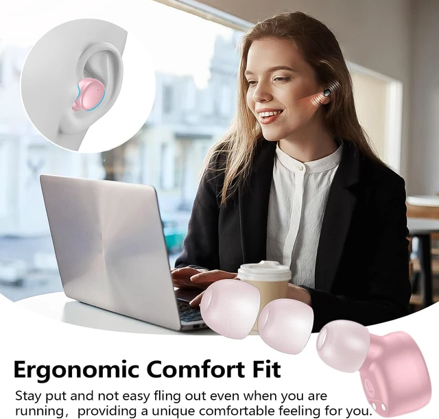 Alt view image 2 of 4 - Wireless Earbuds Bluetooth 5.3 Light Weight in Ear Headphones | Premium Sound Bass Ear buds with Charging Case,Touch Control,Built in Mics Headset,Clear Calls for Sports Workout-Blue Pink