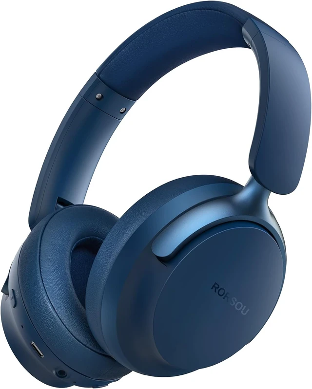 Alt view image 2 of 5 - B8 Bluetooth Headphones Over Ear, 6 EQ Music Modes and 50H Playtime Deep Bass Wireless Headphones with Mic, Lightweight Folding HiFi Stereo Headset for iPad/Travel/Tablet/PC/Home Beige White Blue