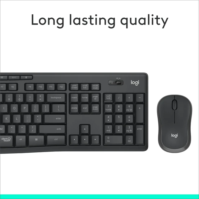 Alt view image 6 of 7 - MK295 Full Size Silent Wireless Keyboard Mouse Combo - Graphite | Full size keyboard with SilentTouch technology, compact ambidextrous mouse with silent click switches, Windows compatible