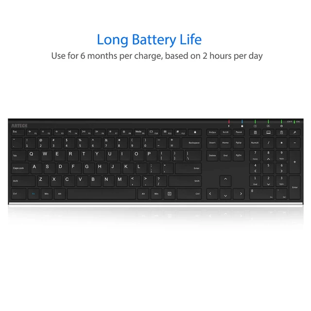Alt view image 5 of 7 - 2.4G USB Wireless Keyboard Full Size Keyboard for Computer/PC/Laptop