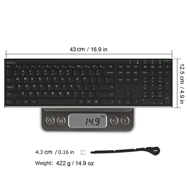 Alt view image 6 of 7 - 2.4G USB Wireless Keyboard Full Size Keyboard for Computer/PC/Laptop