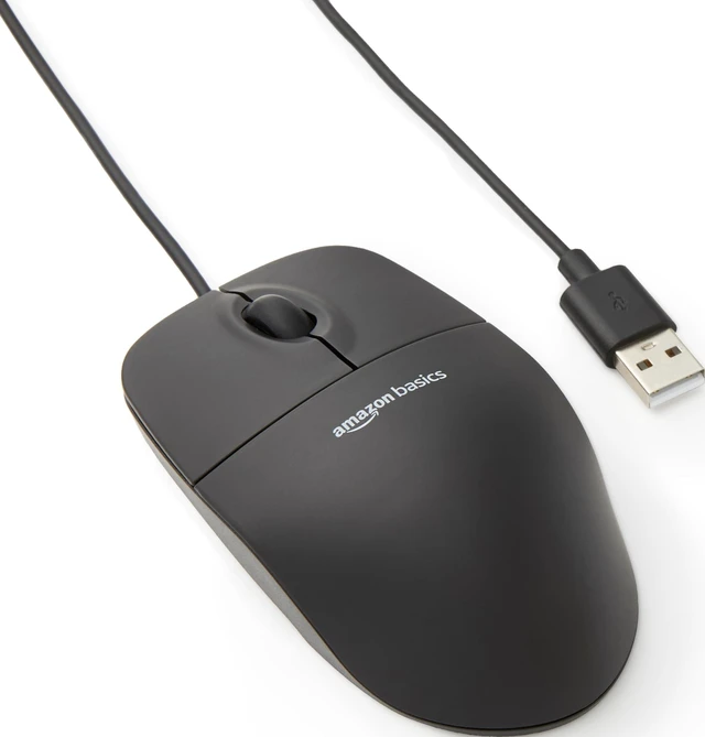 Main image of 3-Button USB Wired Mouse with Responsive Tracking, Plug & Play, Compatible with Windows and Mac, Black