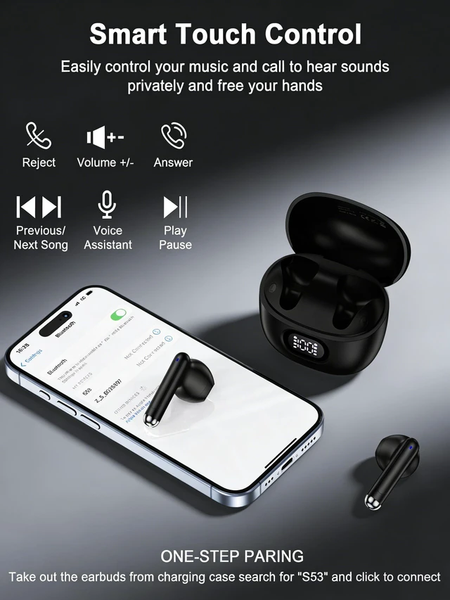 Alt view image 4 of 7 - for Samsung Bud Wireless Earbuds Galaxy S26 S25 Ultra, Bluetooth Ear Buds | Wire less Headphones for iPhone Duo 18 17e 17 16e 16 Pro Max Google Pixel 10 Pro XL 9 Airpods, OnePlus, Apple Earphones