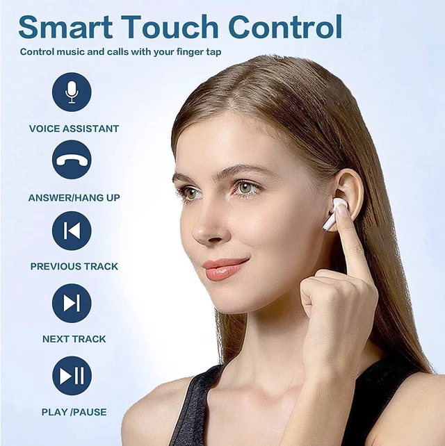Alt view image 5 of 7 - Wireless Earbuds Headphones with IPX7 Waterproof Bluetooth Earbuds Earphones Headphones with Hi-Fi Stereo Sound Wireless Earphones with Mic 30H Playtime Fast Charge for Android iOS Phone PC Mac