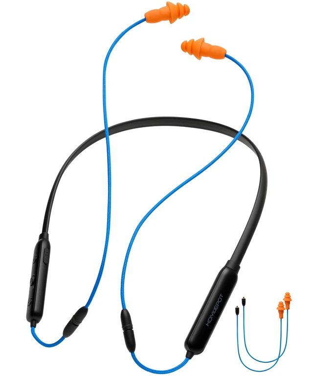 Main image of Bluetooth Work Headphones with Replaceable Earbuds, OSHA, 27dB NRR | Extra Earbud Pair Included | Noise Reduction for Warehouses & Noisy Workplaces | aptX Adaptive/HD | 24H Playtime | CVC Mic