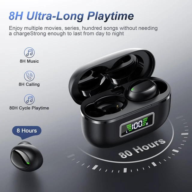 Alt view image 5 of 7 - Wireless Bluetooth 5.4 Small in-Ear Headphones, Hi-Fi Stereo Sound | Featuring a waterproof design and a built-in microphone for clear calls, it is the top choice for sports and music.