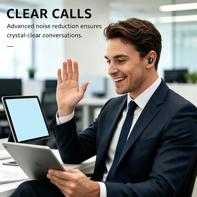 Alt view image 4 of 7 - Wireless Bluetooth 5.4 Small in-Ear Headphones, Hi-Fi Stereo Sound | Featuring a waterproof design and a built-in microphone for clear calls, it is the top choice for sports and music.