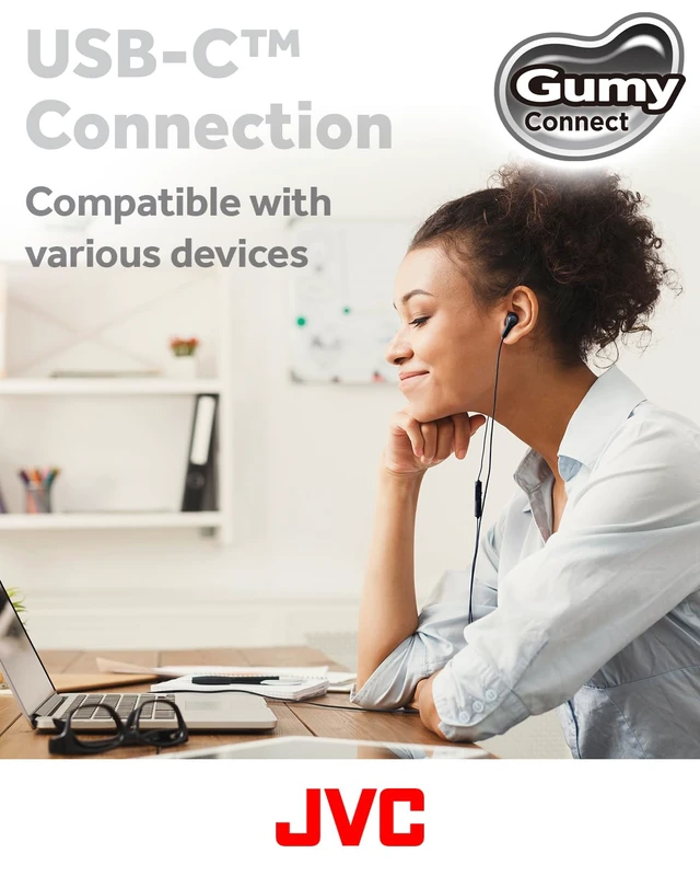 Alt view image 3 of 7 - Gumy Connect USB-C Wired Earbuds Headphones, Delay-Free for Videos and Gaming, Built-in DAC Reduces Noise and Improves Sound Quality, 9.2 mm Diameter Neodymium Drivers - HAFR9UCB (Black)