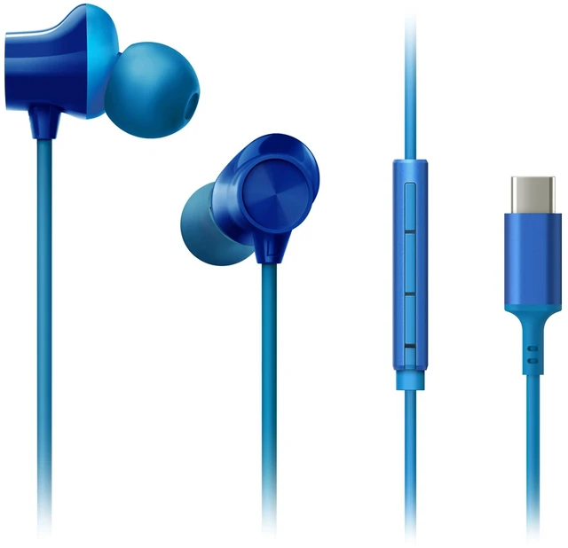Main image of ErgoFit Wired Earbuds, in-Ear Headphones with Microphone and Call Controller, Ergonomic Custom-Fit Earpieces (S/M/L), USB-C Compatible - RP-TCM325-A (Blue)