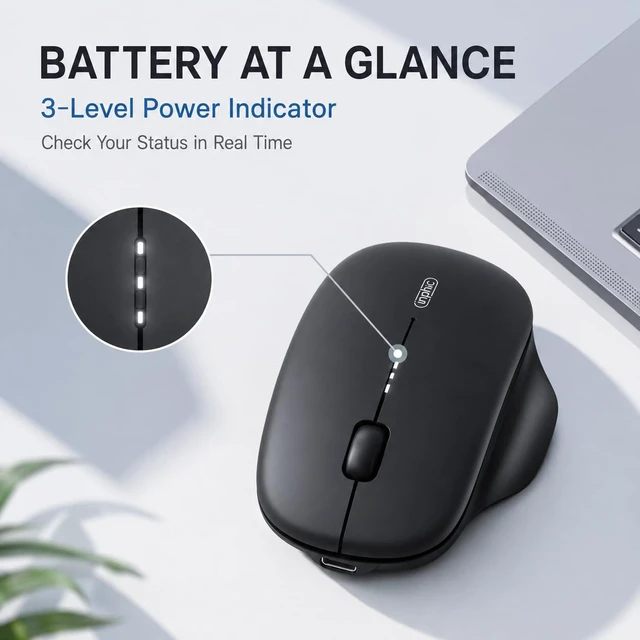 Alt view image 3 of 7 - Wireless Mouse for Laptop, 2.4G Rechargeable Computer Mouse 2400DPI | Quiet Office Cordless USB Mice with Nano Receiver Lightweight Adjustable DPI, Portable Travel Slim Mouse for PC, Mac, Tablet