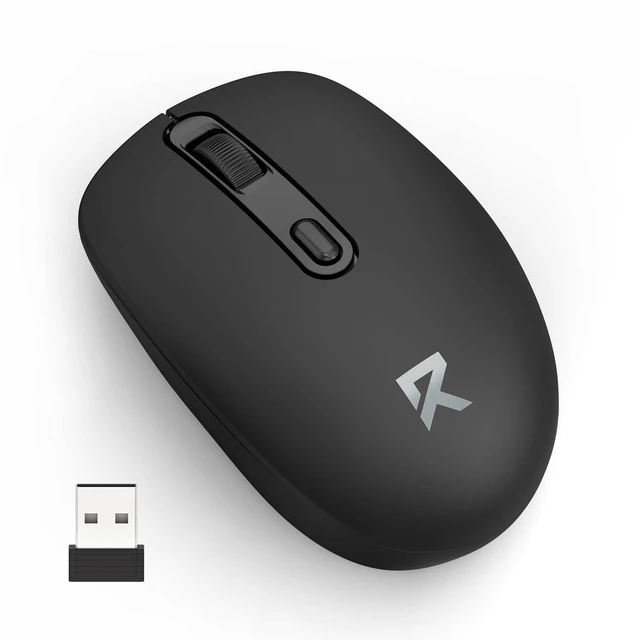 Main image of Wireless Mouse, Bluetooth and 2.4G USB A Dual Mode, Black | 4000 DPI Ergonomic Silent Ambidextrous Compact Mini Portable Cordless Mouse for PC Laptop iPad MacBook