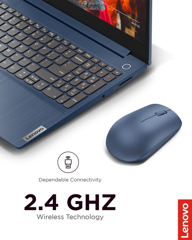 Alt view image 2 of 7 - 530 Wireless Mouse with Battery, 2.4GHz Nano USB, 1200 DPI Optical Sensor, Ergonomic for Left or Right Hand, Lightweight, GY50Z18986, Abyss Blue