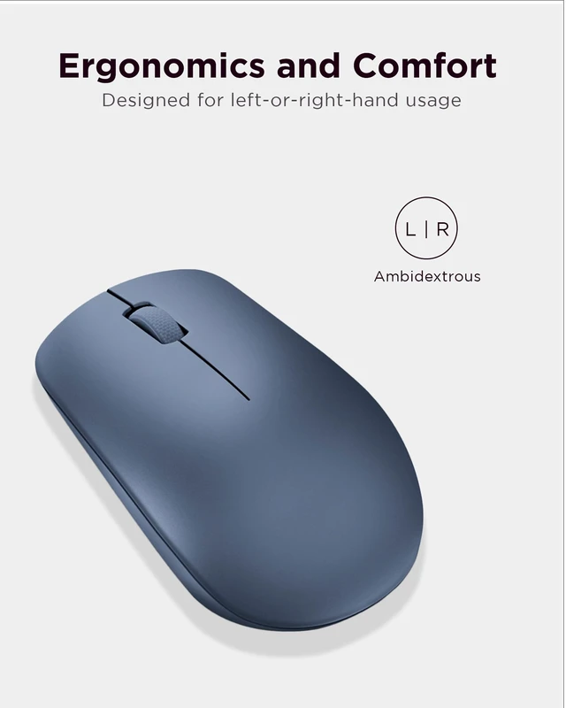 Alt view image 4 of 7 - 530 Wireless Mouse with Battery, 2.4GHz Nano USB, 1200 DPI Optical Sensor, Ergonomic for Left or Right Hand, Lightweight, GY50Z18986, Abyss Blue