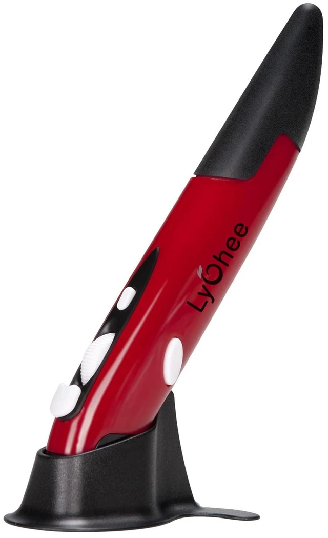 Main image of Wireless Optical Pocket Pen Mouse, 2.4GHZ USB Wireless Optical Pen Mouse 800/1200/1600 DPI Adjustable Handwriting Mini Mice for PC Laptop Notebook Computer Mac (Red)
