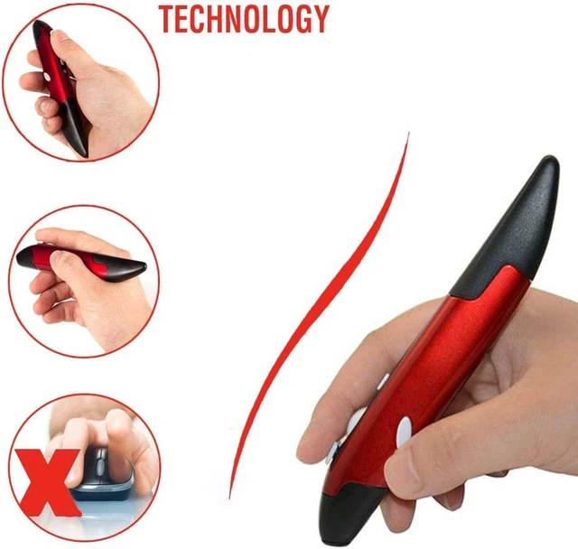Alt view image 7 of 7 - Wireless Optical Pocket Pen Mouse, 2.4GHZ USB Wireless Optical Pen Mouse 800/1200/1600 DPI Adjustable Handwriting Mini Mice for PC Laptop Notebook Computer Mac (Red)