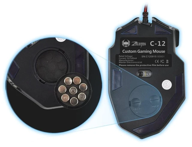 Alt view image 5 of 7 - 12 Programmable Buttons C12 Gaming Mouse, AFUNTA Laser Double-Speed Adjustment 8000DPI Mice Support 4 Level Switch