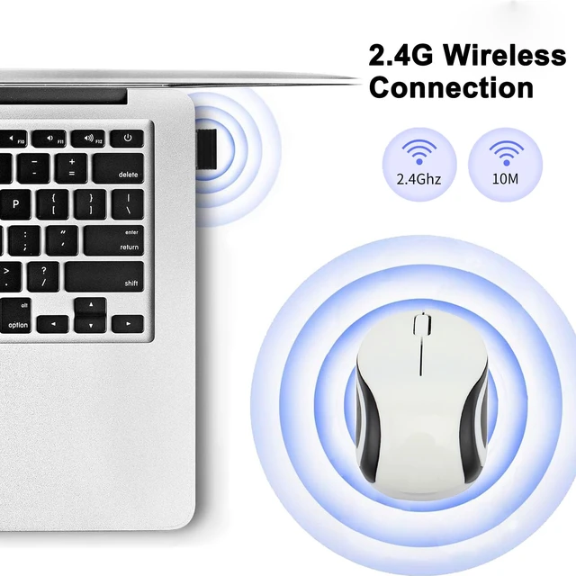 Alt view image 2 of 7 - Wireless Mouse Cute Mini Computer Mouse for Laptop-Small Size Pocket Portable Compact Travel USB Optical Mice 3 Buttons 1000 DPI Cordless Mouses for PC Computer Notebook MacBook Kids Girl Gift(White)