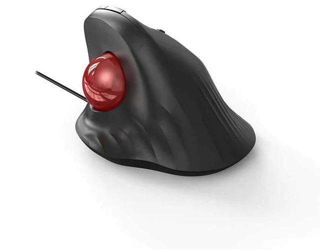 Main image of Wired Trackball Mouse 6-Button Ergonomic Design with CPI Switch (400/800/1200/1600), Red LED Indicator, 250Hz Polling Rate, Plug & Play, for PC, Laptop, Desktop (Red)