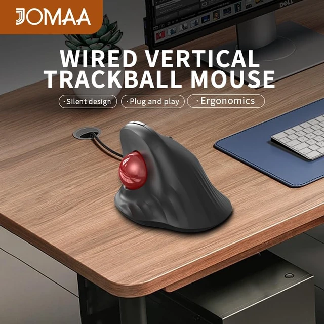 Alt view image 4 of 7 - Wired Trackball Mouse 6-Button Ergonomic Design with CPI Switch (400/800/1200/1600), Red LED Indicator, 250Hz Polling Rate, Plug & Play, for PC, Laptop, Desktop (Red)