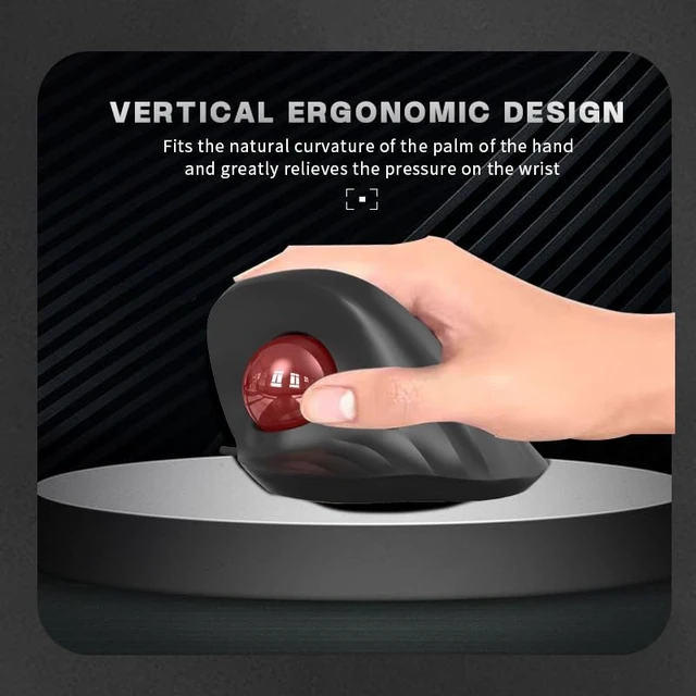 Alt view image 7 of 7 - Wired Trackball Mouse 6-Button Ergonomic Design with CPI Switch (400/800/1200/1600), Red LED Indicator, 250Hz Polling Rate, Plug & Play, for PC, Laptop, Desktop (Red)