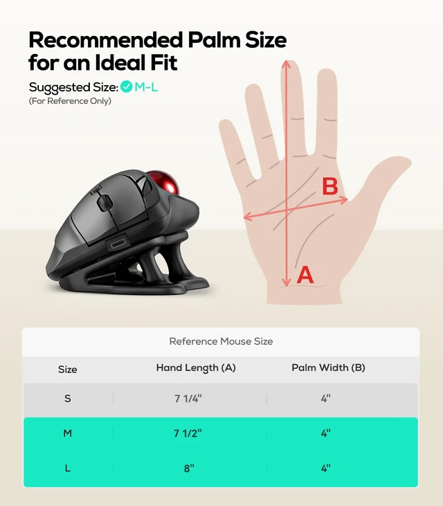Alt view image 2 of 7 - Wireless Trackball Mouse Ergonomic 21.7 Tilt Stand Thumb Control | Rechargeable mouse with 4 DPI levels,Bluetooth 2.4G connection,3 device switching,precise control,compatible with PC Mac