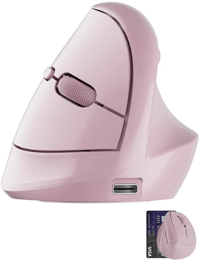 Main image of Ergonomic Vertical Wireless Mouse for Small Hands | 64° Ergonomic Design,Type-C Rechargeable Silent Click,2.4GHz / BT Dual Mode,3 Device Connectivity for PC/Laptop