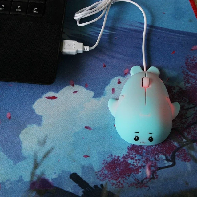 Alt view image 4 of 7 - Cute Animal Baby Dolphin Shape USB Wired Mouse 1600 DPI Optical Mice Mini Small Kids Children Mice Gift for Boy Girl Men Women Kids Mom Dad Boyfriend Daughter for PC Laptop Computer (Blue)