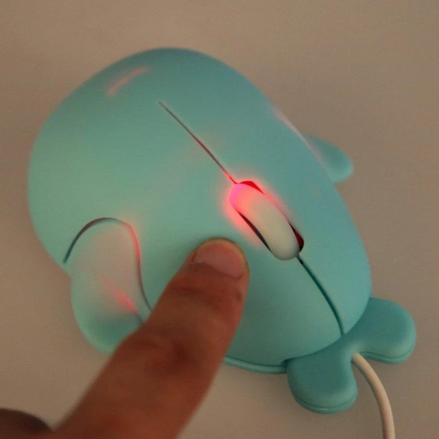 Alt view image 5 of 7 - Cute Animal Baby Dolphin Shape USB Wired Mouse 1600 DPI Optical Mice Mini Small Kids Children Mice Gift for Boy Girl Men Women Kids Mom Dad Boyfriend Daughter for PC Laptop Computer (Blue)