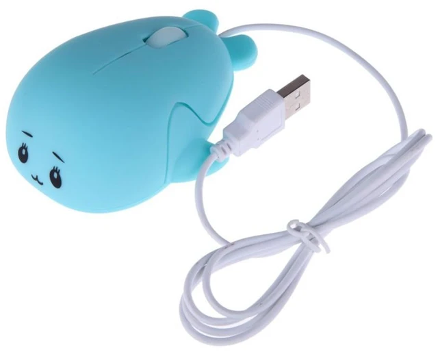 Alt view image 7 of 7 - Cute Animal Baby Dolphin Shape USB Wired Mouse 1600 DPI Optical Mice Mini Small Kids Children Mice Gift for Boy Girl Men Women Kids Mom Dad Boyfriend Daughter for PC Laptop Computer (Blue)