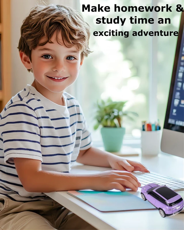 Alt view image 2 of 7 - Wireless Mouse Cute Purple Car Mice, Portable Compact Novelty Cool Fun Mice, Funny USB Mouse for Laptop PC Computer Tablet Macbook Kids Girl Boy Women Men Mom Dad Small Hands Travel Office School Gift