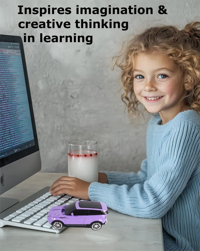 Alt view image 4 of 7 - Wireless Mouse Cute Purple Car Mice, Portable Compact Novelty Cool Fun Mice, Funny USB Mouse for Laptop PC Computer Tablet Macbook Kids Girl Boy Women Men Mom Dad Small Hands Travel Office School Gift